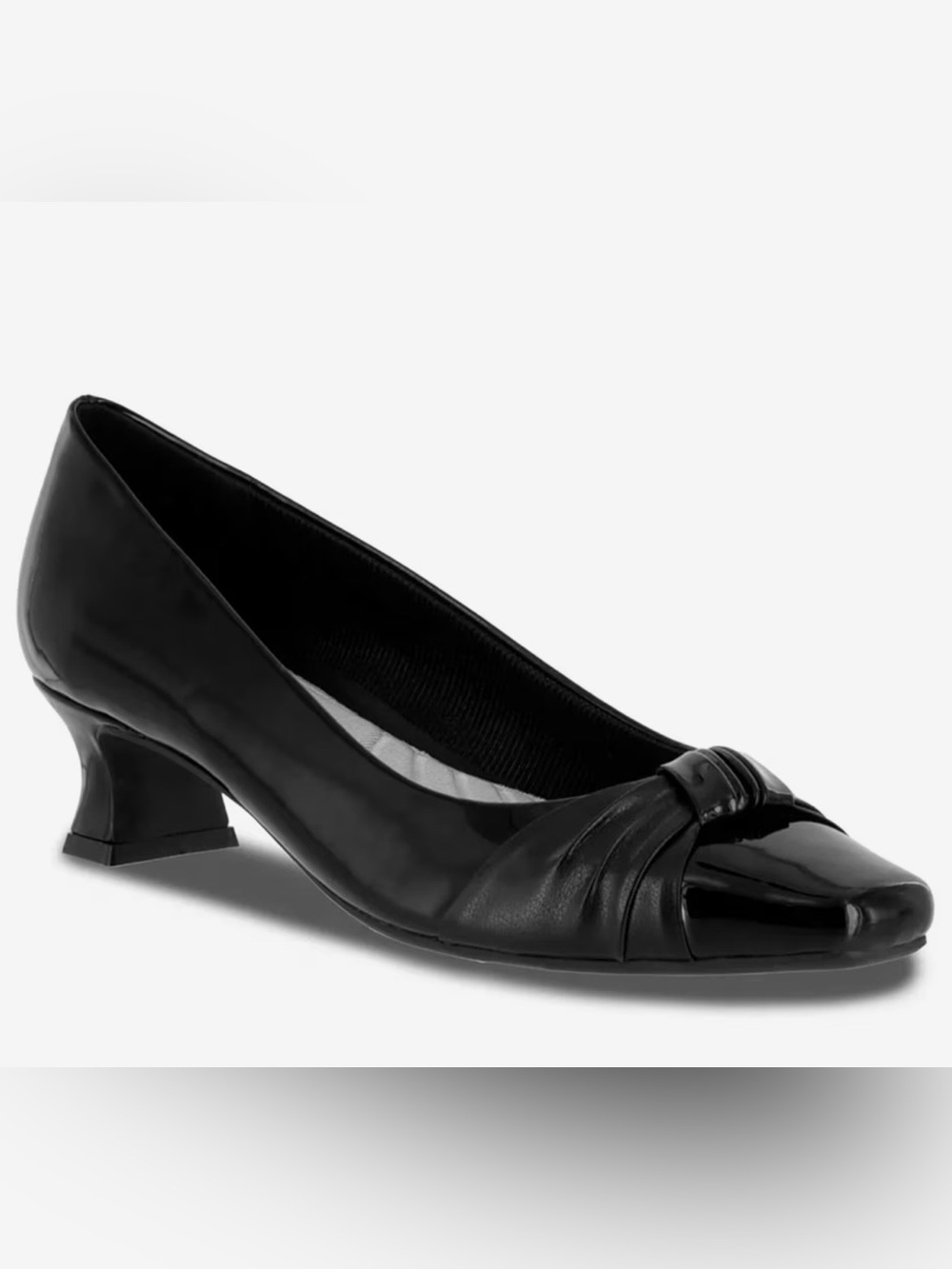 easy street Black Patent and Leather Low Heel Pump Size 8